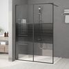 vidaXL Divis&oacute;ria de chuveiro 140x195 cm vidro transparente ESG preto