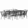 vidaXL Conjunto de Jantar para Jardim 9 pcs Preto vime PE