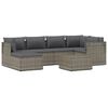 vidaXL 7 pcs conjunto lounge de jardim c/ almofad&otilde;es vime PE cinzento