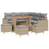 vidaXL Conjunto de Sof&aacute; de Jardim 9 unid. Bege vime PE