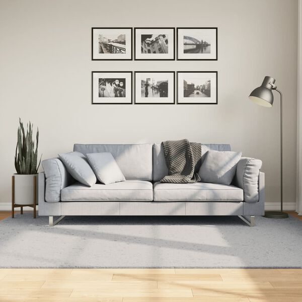 vidaXL Tapete pelo curto macio e lav&aacute;vel HUARTE 160x230 cm cinzento