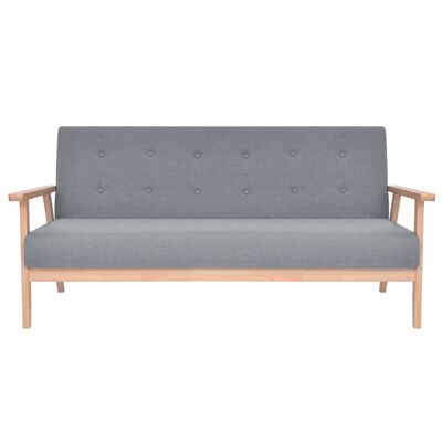 vidaXL Conjunto de sofás 2 pcs tecido cinzento claro