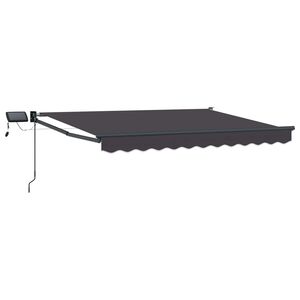vidaXL Toldo retr&aacute;til manual com LEDs Antracite 3,5 x 2 m