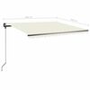 vidaXL Toldo retr&aacute;til manual com LED 400x350 cm cor creme