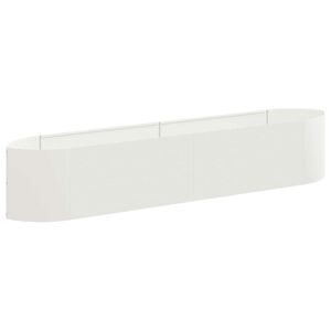 vidaXL Cama de Jardim Elevada Branco 220 x 40 x 40 cm A&ccedil;o
