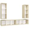 vidaXL Arm&aacute;rios de parede p/ TV 4pcs derivados madeira branco/sonoma