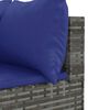 vidaXL 7 pcs conjunto lounge de jardim c/ almofadões vime PE cinzento