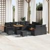 vidaXL Conjunto de Sof&aacute; de Jardim com almofada 17 pcs Preto vime PE