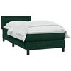 vidaXL Cama com molas/colch&atilde;o 90x220 cm veludo verde-escuro