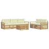 vidaXL Conjunto de Sof&aacute;s para Exterior 6 unid. Branco e Creme