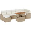 vidaXL Conjunto de Sof&aacute; de Jardim 8 unid. Bege Rattan Sint&eacute;tico