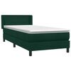 vidaXL Cama com molas/colch&atilde;o verde-escuro 80x220 cm veludo