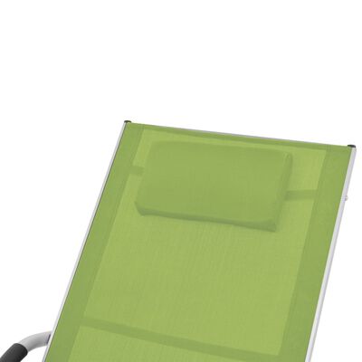 vidaXL Espreguiçadeira com almofadão alumínio e textilene verde