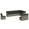 vidaXL 10 pcs conjunto sof&aacute;s de jardim c/ almofad&otilde;es vime PE cinzento
