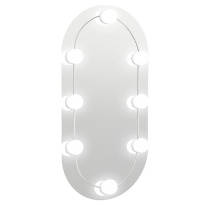 vidaXL Espelho com luzes LED 60x30 cm vidro oval