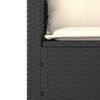 vidaXL 3 pcs conjunto sof&aacute;s de jardim com almofad&otilde;es vime PE preto