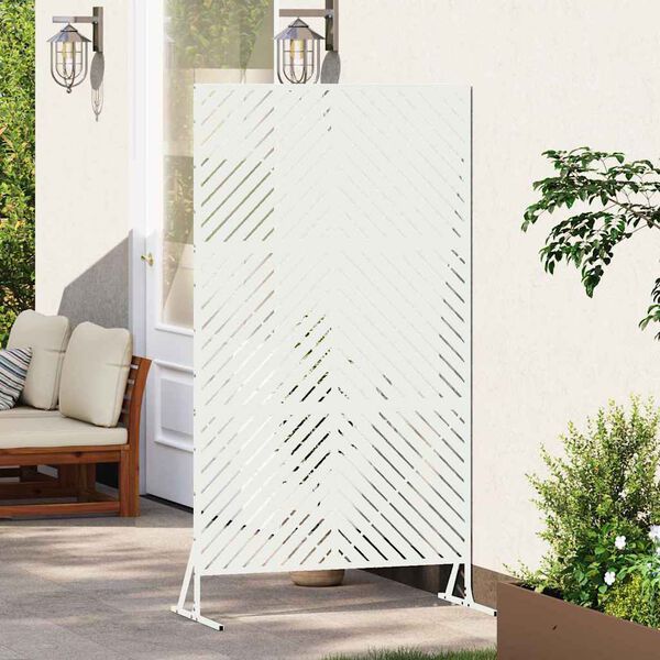 vidaXL Protetor de Privacidade Branco 100 x 50 x 180 cm A&ccedil;o