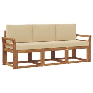 vidaXL Conjunto de Sof&aacute;s para Exterior 3 pcs Natural e Bege