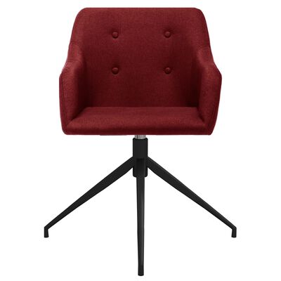 vidaXL Cadeiras de jantar giratórias 6 pcs tecido vermelho tinto
