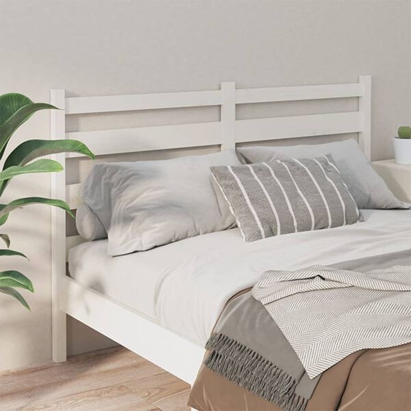 vidaXL Cabeceira de cama 166x4x100 cm pinho maci&ccedil;o branco