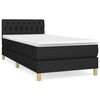 vidaXL Cama com molas/colch&atilde;o 80x200 cm tecido preto