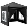 vidaXL Tenda para festas dobr&aacute;vel com paredes laterais 2x2 m preto