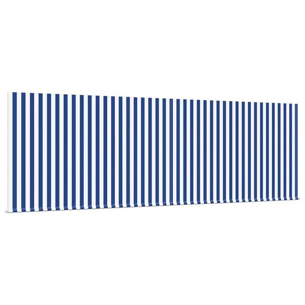 vidaXL Toldo Retr&aacute;til Azul e Branco 400 &times; 300 cm Poli&eacute;ster e Alum&iacute;nio
