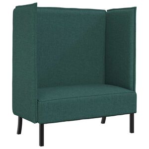 vidaXL Sof&aacute; de Encosto Alto 101cm Verde-escuro tecido