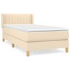 vidaXL Cama com molas/colch&atilde;o 100x200 cm tecido cor creme