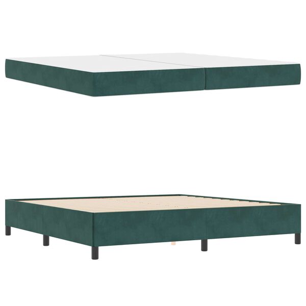 vidaXL Estrutura da Cama com colch&atilde;o Verde Escuro 200 x 200 cm tecido