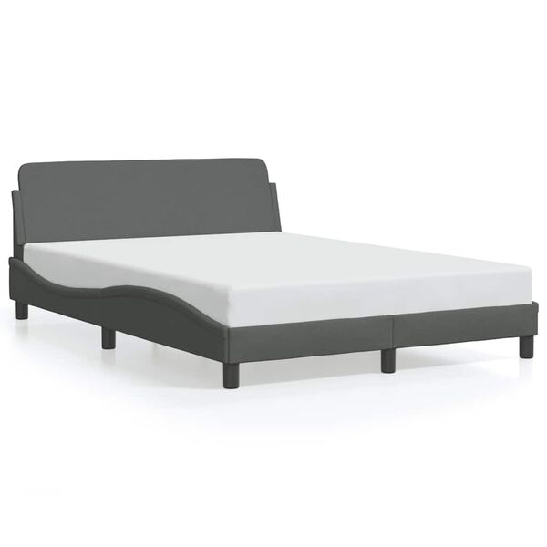 vidaXL Estrutura de cama Dover 140x200 cm tecido cinzento-escuro