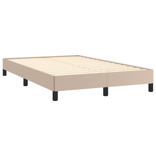 vidaXL Cama boxspring c/ colch&atilde;o 120x190cm couro artificial cappuccino