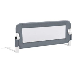 vidaXL Barra de seguran&ccedil;a p/ cama infantil 102x42cm poli&eacute;ster cinzento