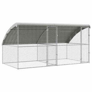 vidaXL Gaiola para galinhas 2 unid. Prateado 400 x 200 x 200 cm