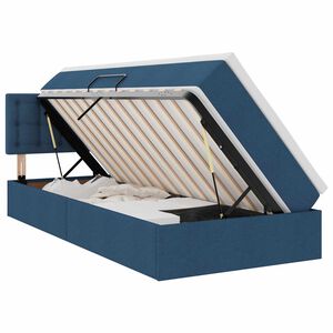 vidaXL Cama com arruma&ccedil;&atilde;o e colch&atilde;o Azul 90 x 190 cm Veludo
