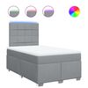 vidaXL Cama boxspring com colch&atilde;o 120x190 cm tecido cinzento-claro