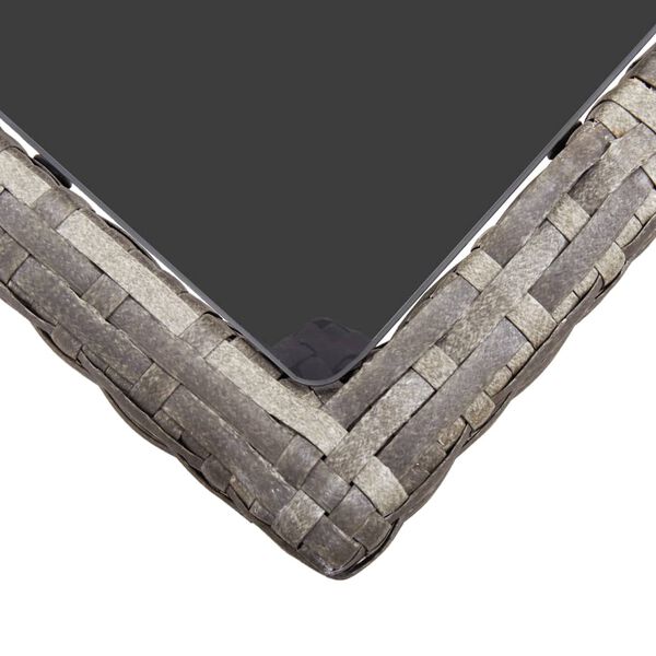 vidaXL Mesa de jardim 190x90x75 cm vime PE cinzento