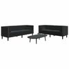 vidaXL Sof&aacute; de Sala de Estar 2 pcs Preto 194 x 74,5 x 70,5 cm Veludo