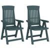 vidaXL Cadeiras de jardim reclin&aacute;veis 2 pcs PP verde
