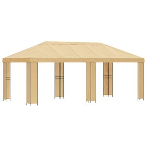 vidaXL Gazebo de Jardim 6 x 3 m Creme Poli&eacute;ster e A&ccedil;o 190 gsm