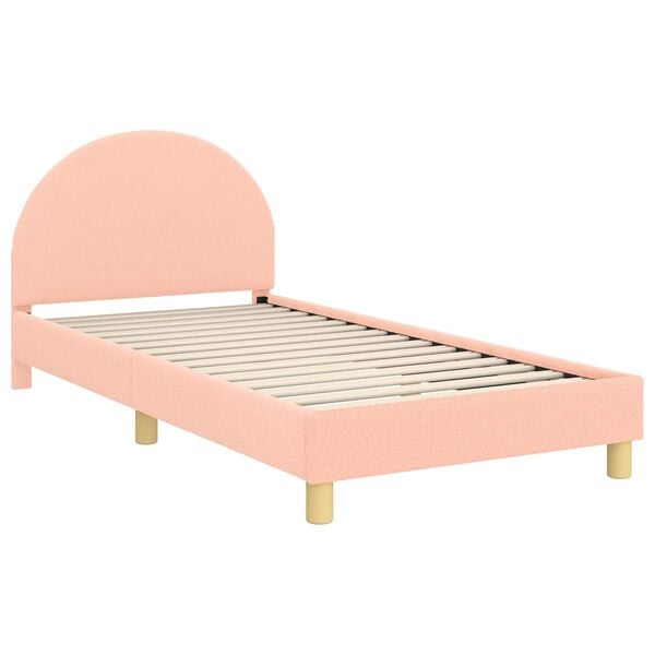 vidaXL Estrutura de Cama Infantil com Cabeceira Rosa 90 x 200 cm