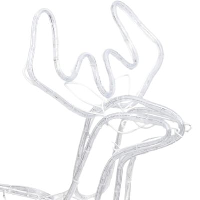 vidaXL Figura rena de Natal c/ cabeça móvel 76x42x87 cm branco quente