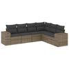 vidaXL 6 pcs conjunto sof&aacute;s de jardim com almofad&otilde;es vime cinzento