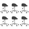 vidaXL Cadeiras de jantar girat&oacute;rias 6 pcs couro artificial cinzento