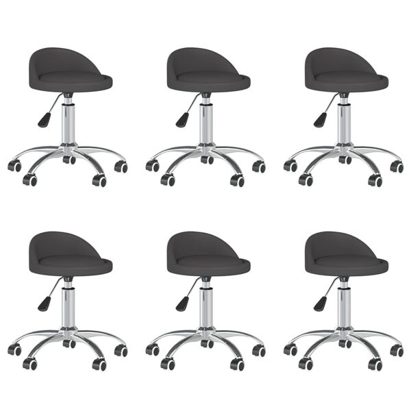 vidaXL Cadeiras de jantar girat&oacute;rias 6 pcs couro artificial cinzento