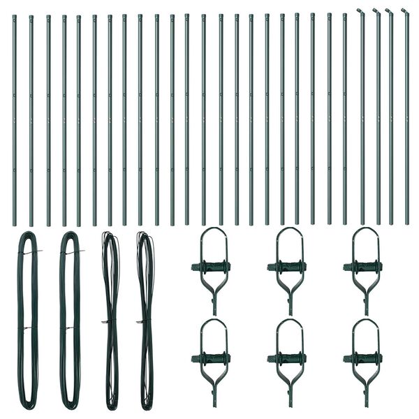 vidaXL Poste de Cerca Outros 26 pcs Verde 3,2 x 3,2 x 210 cm Aço
