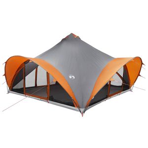 vidaXL Barraca Tipi Cinza e Laranja Para 18 Pessoas Poli&eacute;ster e A&ccedil;o