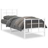 vidaXL Estrutura de cama com cabeceira e p&eacute;s 75x190 cm metal branco