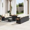 vidaXL Conjunto de Sof&aacute; de Jardim com almofada Preto Rattan Sint&eacute;tico