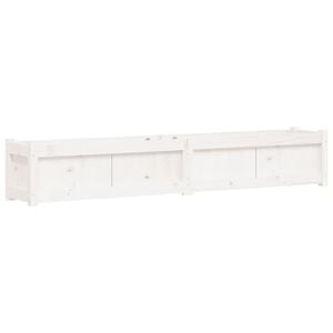 vidaXL Vaso/floreira de jardim 180x31x31 cm pinho maci&ccedil;o branco